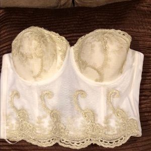 Ivory and gold filigree bustier